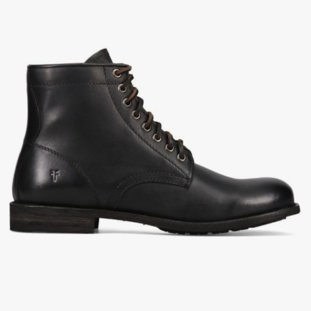 Frye Men's Dark Leather Lace-Up Boots